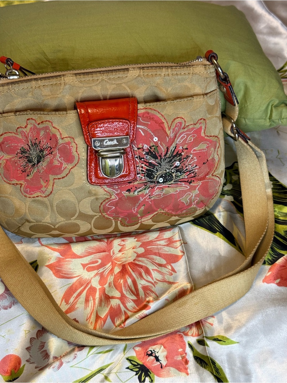 Coach Signature Floral Print Crossbody Bag